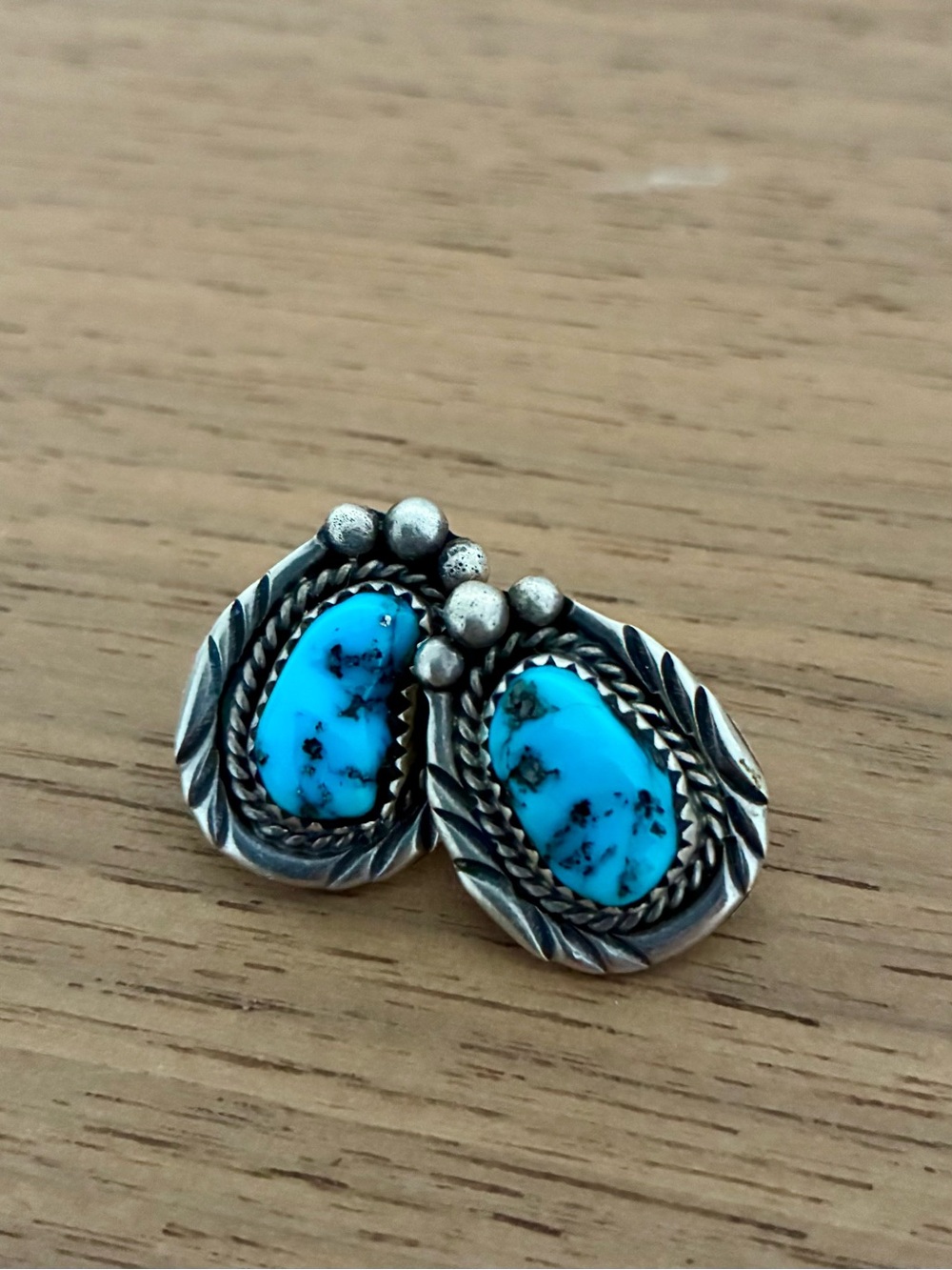 Turquoise and Silver Stud Earrings